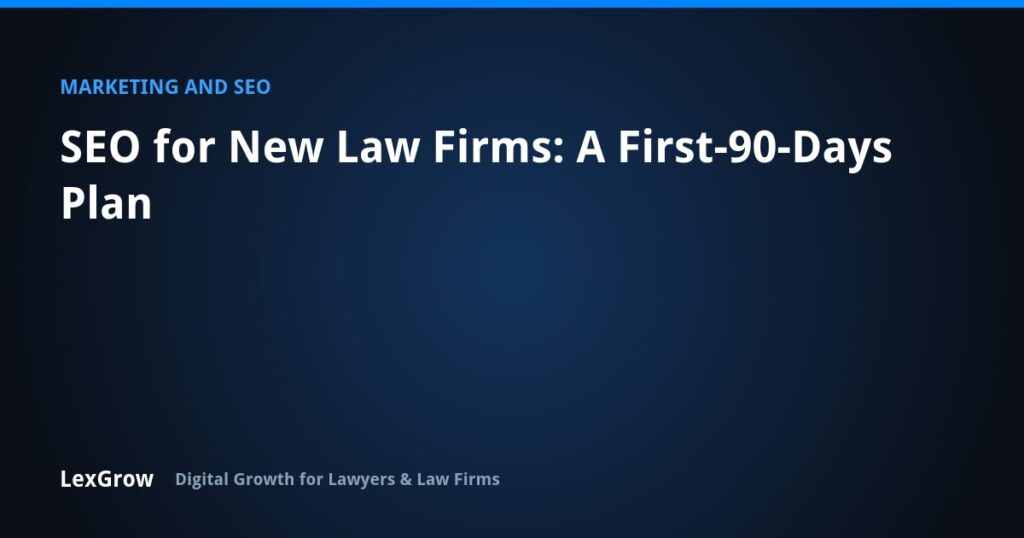SEO for New Law Firms: A First-90-Days Plan — LexGrow
