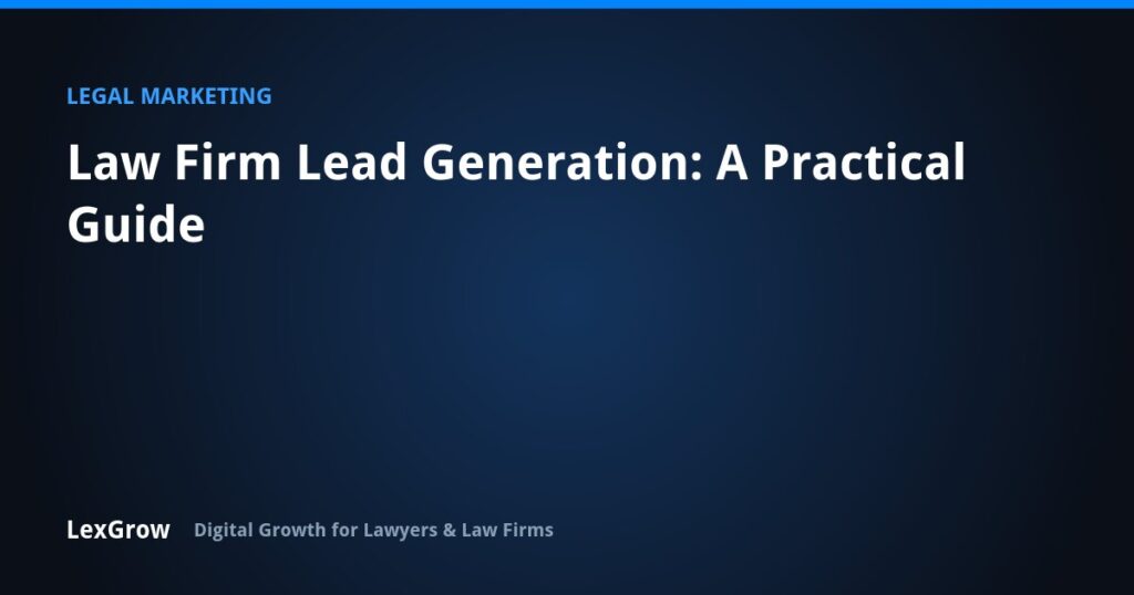 Law Firm Lead Generation: A Practical Guide — LexGrow